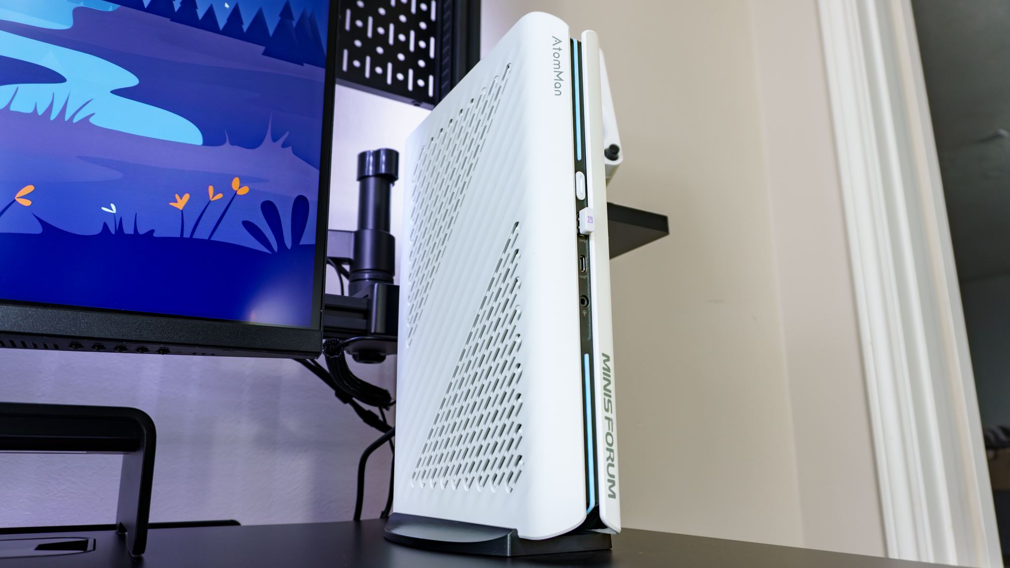 The Minisforum G1 Pro on a desk