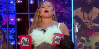 Chrissy Teigen boobs on Lip Sync Battle