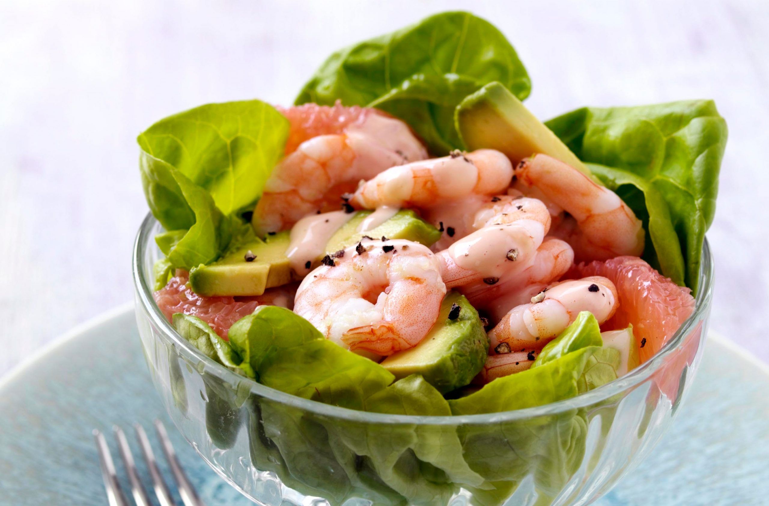 Prawn and two-fruit cocktail recipe