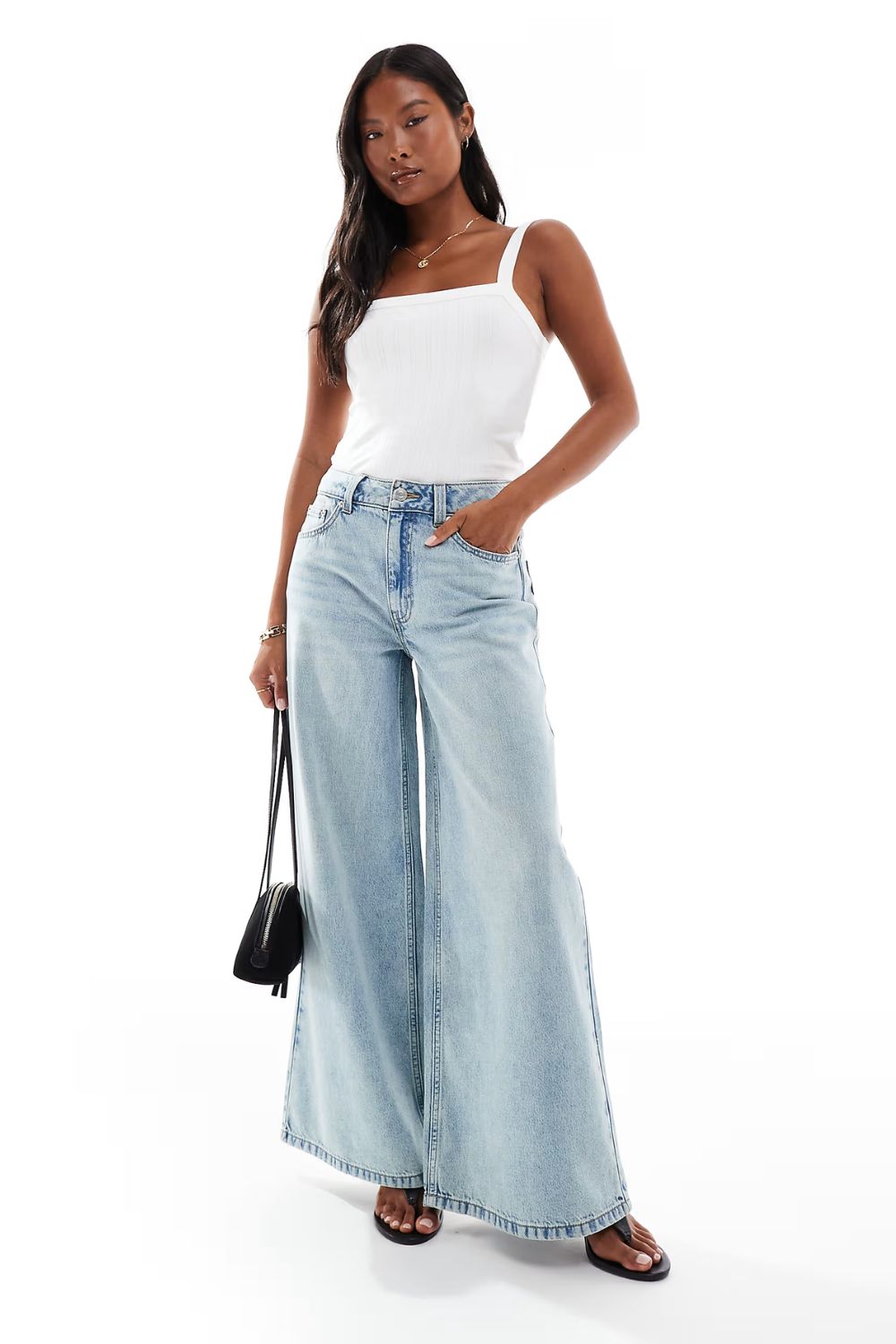 ASOS Petite High Waist Wide Leg Jeans