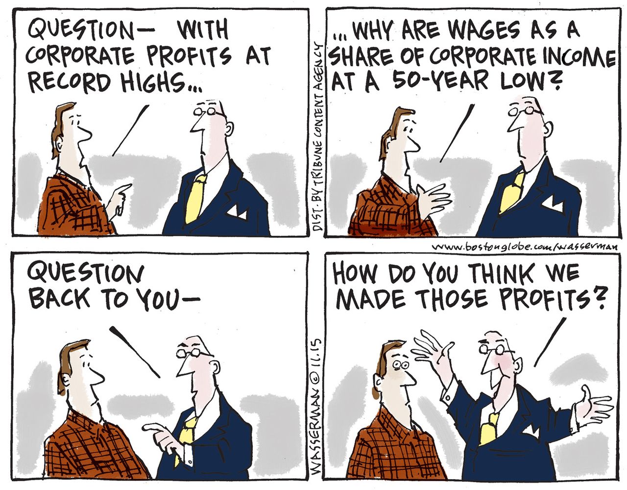 Editorial cartoon U.S. Corporate Profit Income