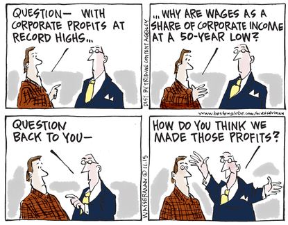 Editorial cartoon U.S. Corporate Profit Income