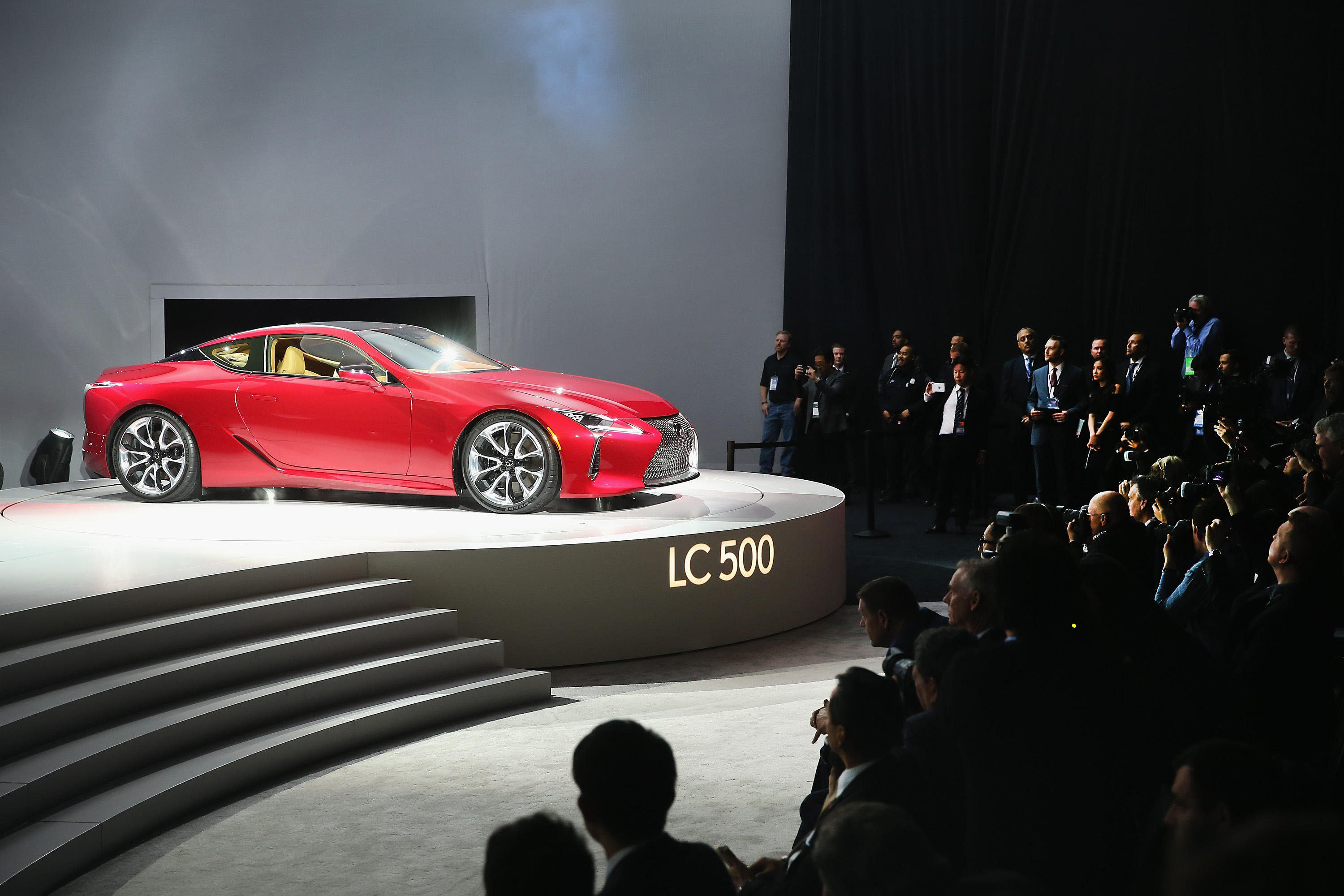 DETROIT, MI - JANUARY 11:Lexus introduces the LC 500 coupe at the North American International Auto Show on January 11, 2016 in Detroit, Michigan. The show is open to the public from January