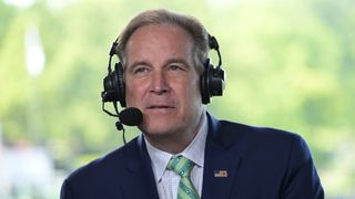 Jim Nantz broadcasting for CBS at the 2024 Memorial Tournament