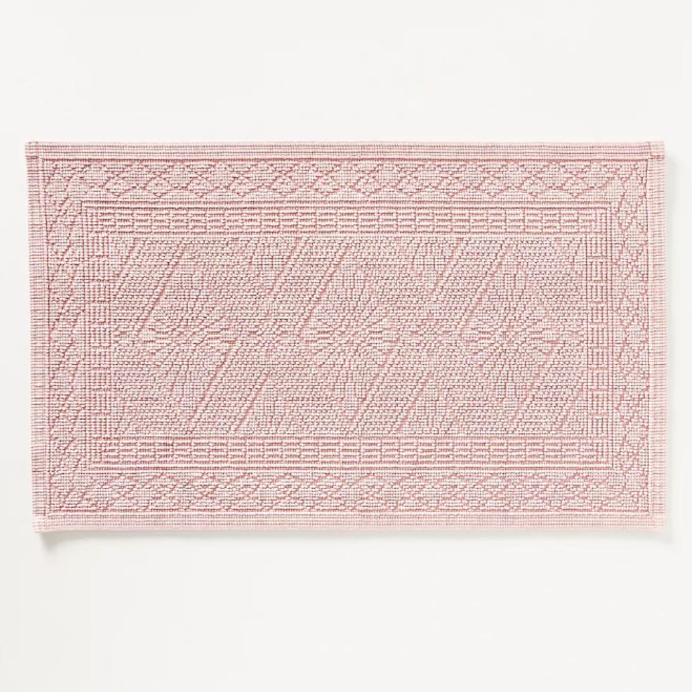 pink textured bath mat