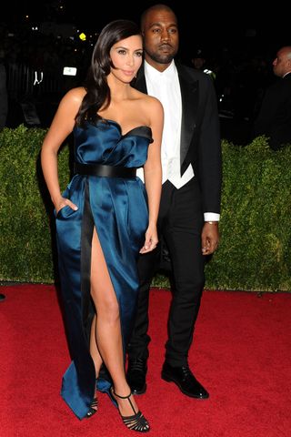 Kim Kardashian in a blue Lanvin gown at the 2014 Met Ball