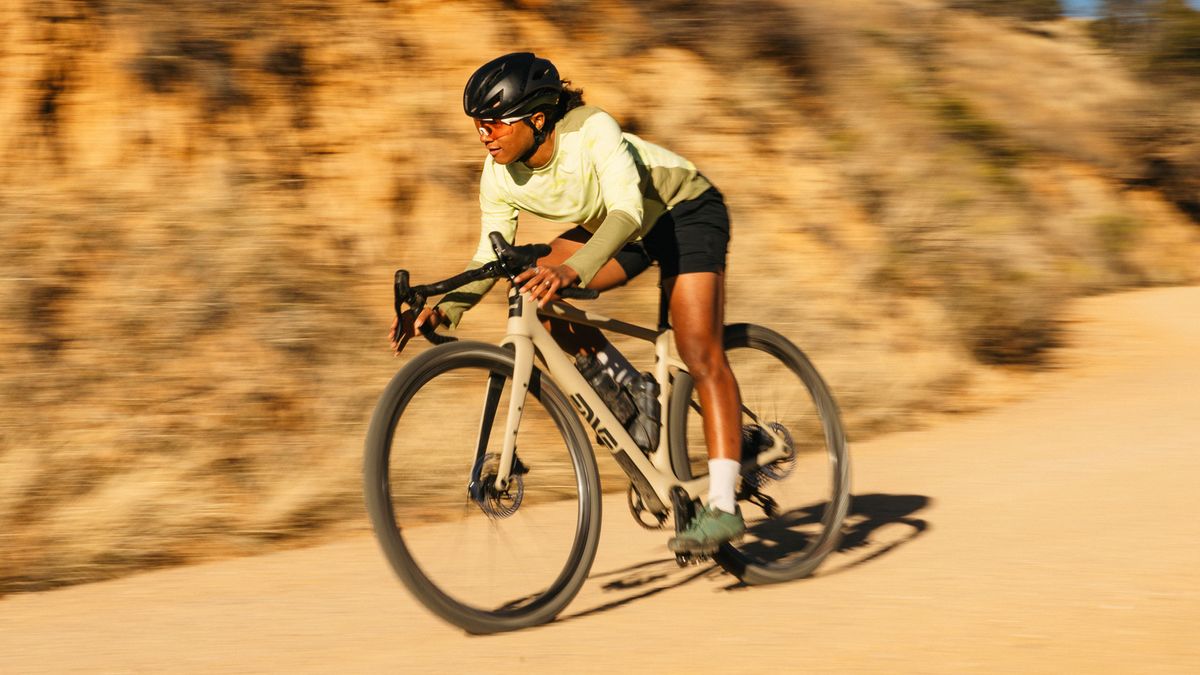 Female rider on the new ENVE MOG gravel bike