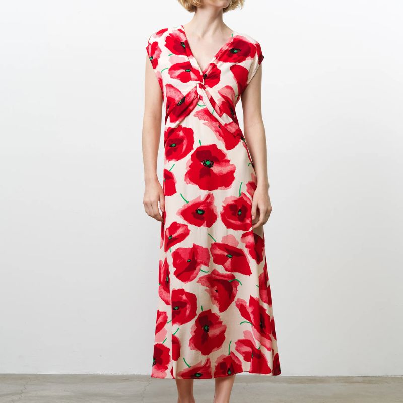 poppy print dress