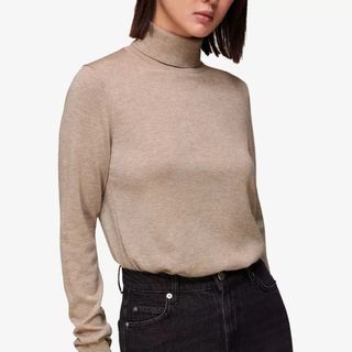 Sparkle roll-neck wool-blend jumper