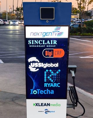The USSI Global DOOH on an EV charger