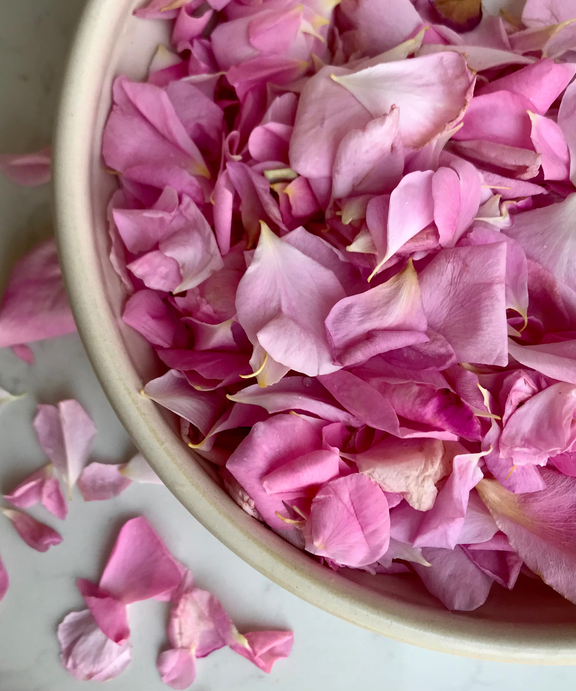 bowl of rose petals
