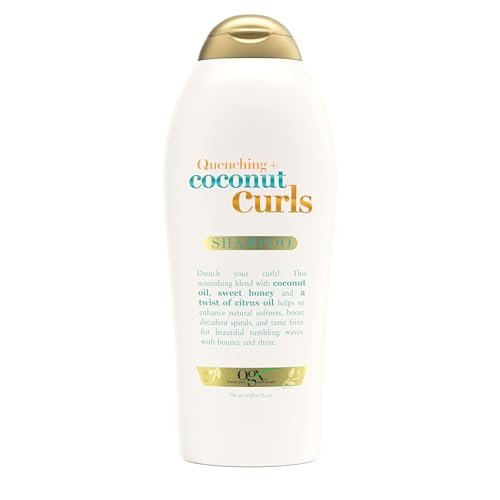 Ogx Quenching + Coconut Curls, Moisturizing Shampoo for Curly Hair, Detangling, Curl Enhancing, 25.4 Fl Oz