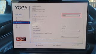 finding secure boot in security tab in pc bios