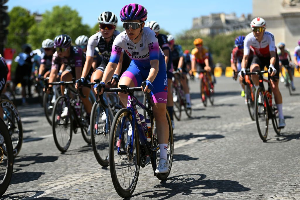PARIS FRANCE JULY 24 Amanda Spratt of Australia and Team Bikeexchange Jayco competes during the 1st Tour de France Femmes 2022 Stage 1 a 817km stage from Paris Tour Eiffel to Paris Champslyses TDFF UCIWWT on July 24 2022 in Paris France Photo by Dario BelingheriGetty Images