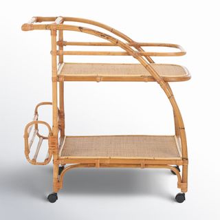 Birch Lane™ Buxton Rattan Bar Cart & Reviews | Wayfair