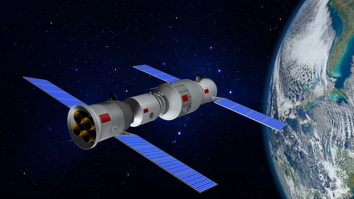 An artist&#039;s impression of China&#039;s Tiangong space station.