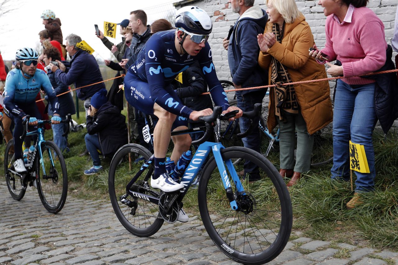 Ronde van Vlaanderen 2022 - Tour of Flanders - 106th Edition - Antwerp - Oudenaarde 272,5 km - 03/04/2022 - Molenberg - Max Kanter (GER - Movistar Team) - photo Dion Kerckhoffs/CV/SprintCyclingAgency&Acirc;&copy;2022