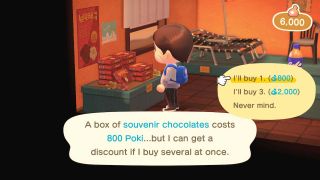 Animal Crossing New Horizons Happy Home Paradise souvenir chocolates shop
