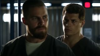 Stephen Amell and Cody Rhodes on Arrow