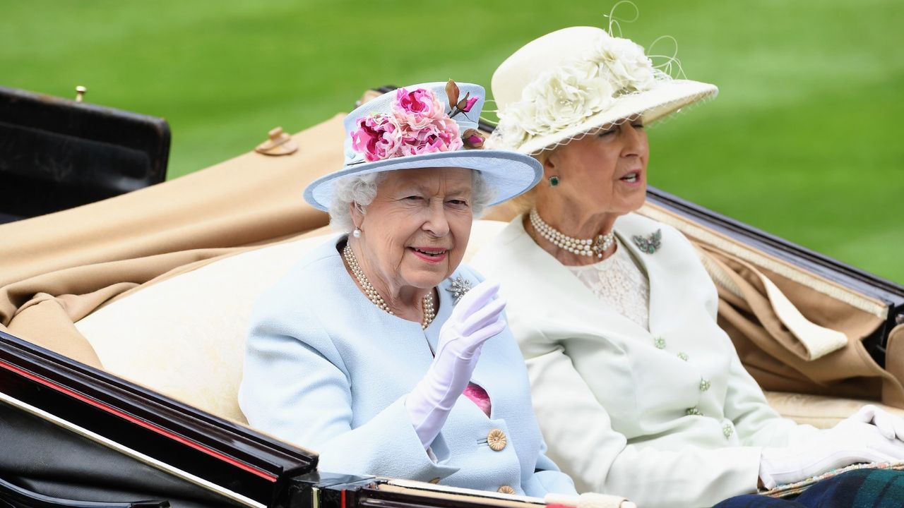 Mysterious disappearance of Queen&#039;s cousin, Queen Elizabeth II and Princess Alexandra, The Honourable Lady Ogilvy arrive in the royal procession on day 2 of Royal Ascot at Ascot Racecourse on June 20, 2018 in Ascot, England. 