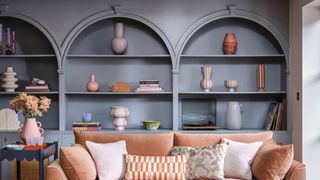 Scalloped alcoves in living room