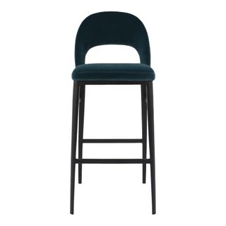 A teal bar stool