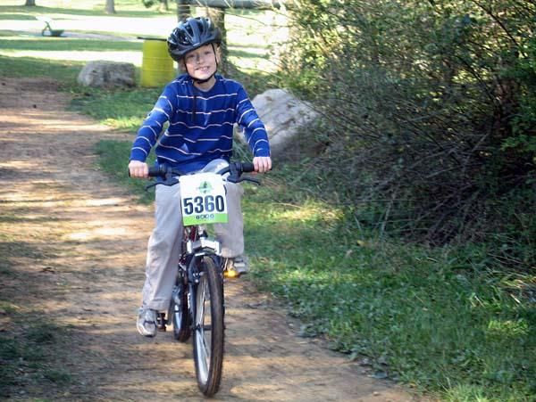 This kid tries out some trails.