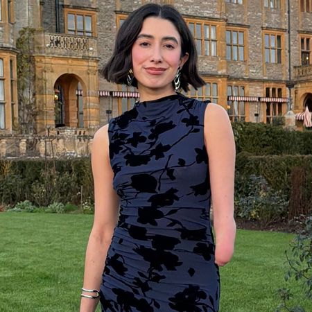 April Lockhart wearing winter dresses