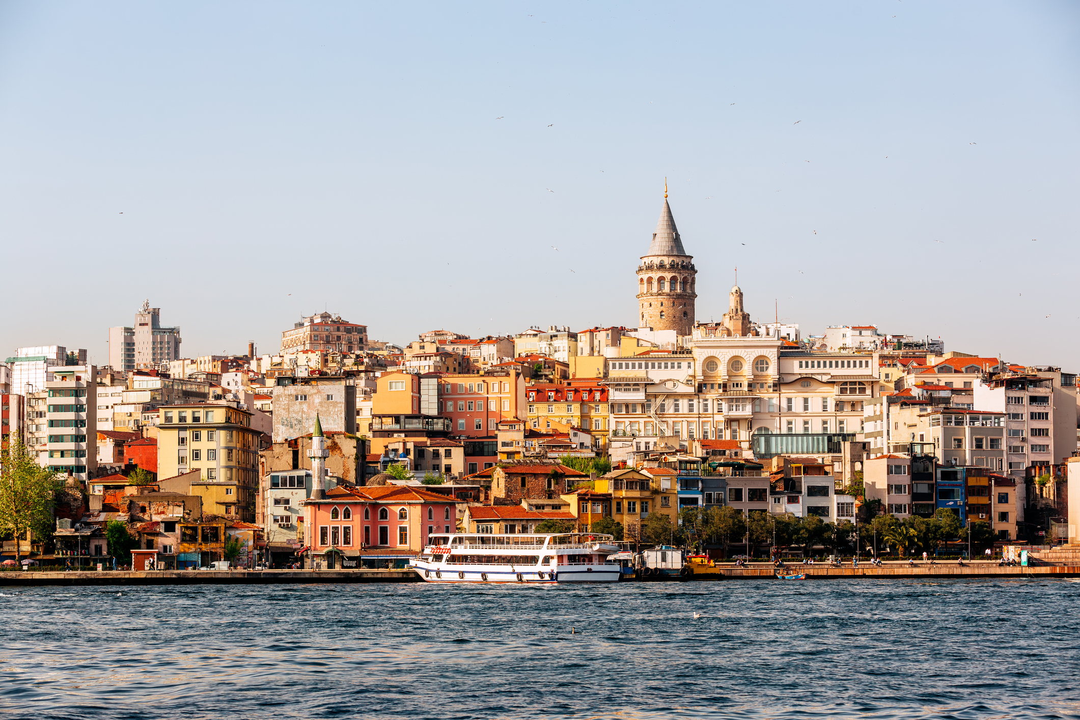 Istanbul cityscape with Bosphorus and Galata Tower
