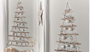 hanging wooden Christmas tree alternative