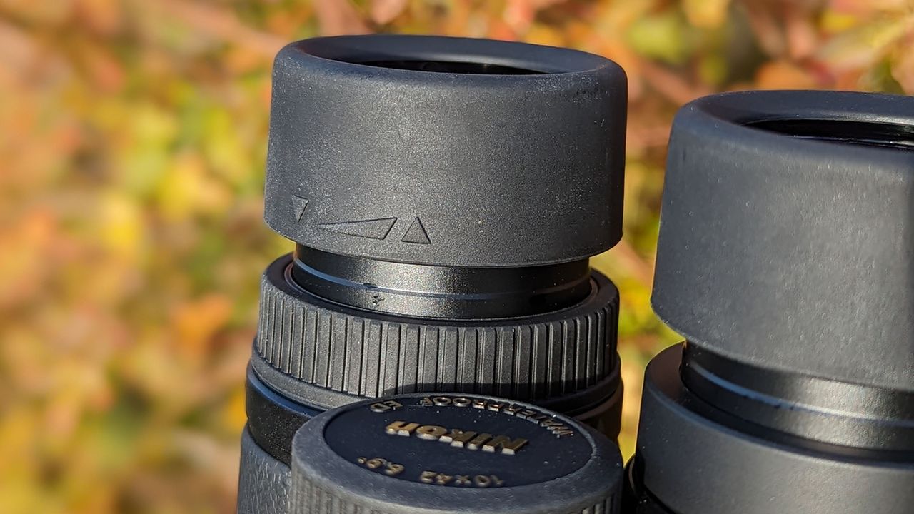 Close up view of the binocular eyecups