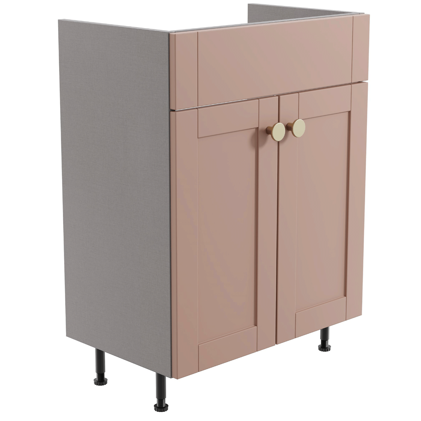 Ashford Standard Matt Dusty pink Double Freestanding Bathroom Vanity unit at B&amp;amp;Q