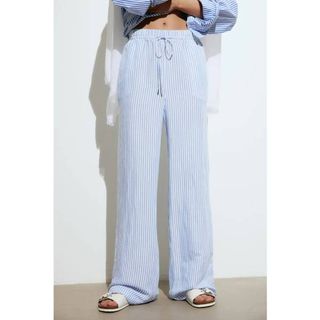 H&M striped linen trousers