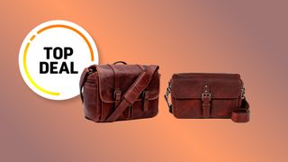 Two Ona leather camera bags with an icon for top deal