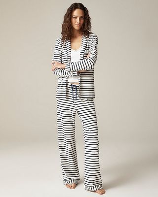 Dreamy Cotton-Blend Pajama Pant Set in Stripe