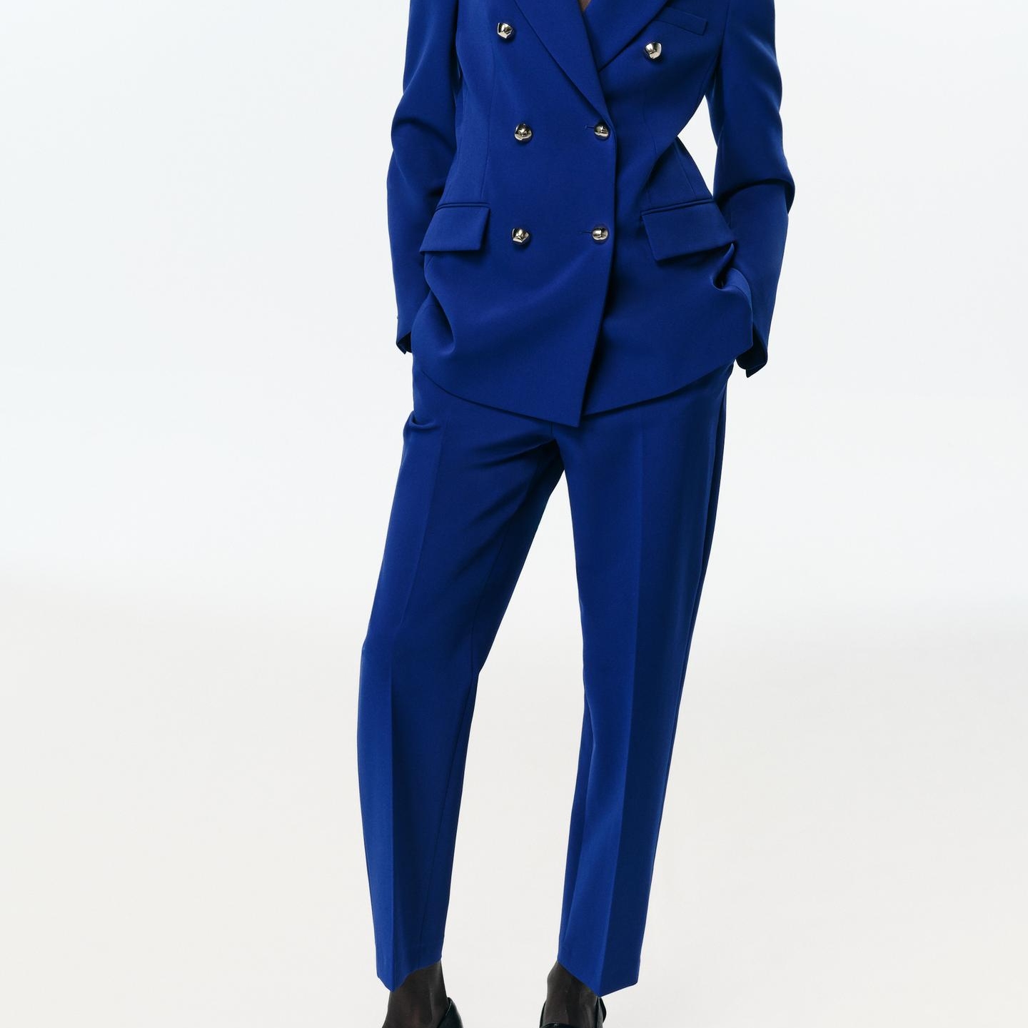 High-Waist Slim-Fit Trousers