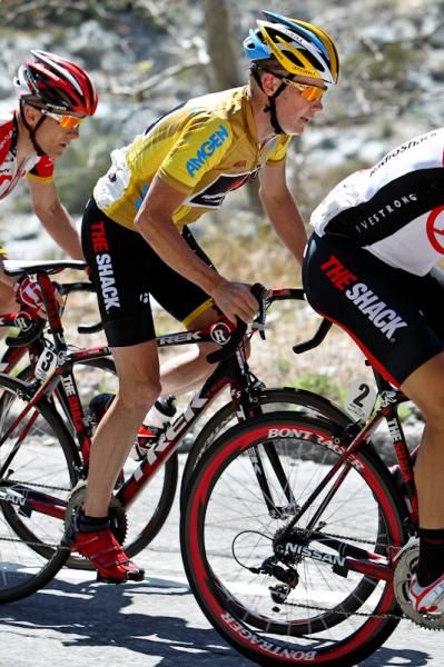 Chris Horner getting ready to pounce on Mt. Baldy.
