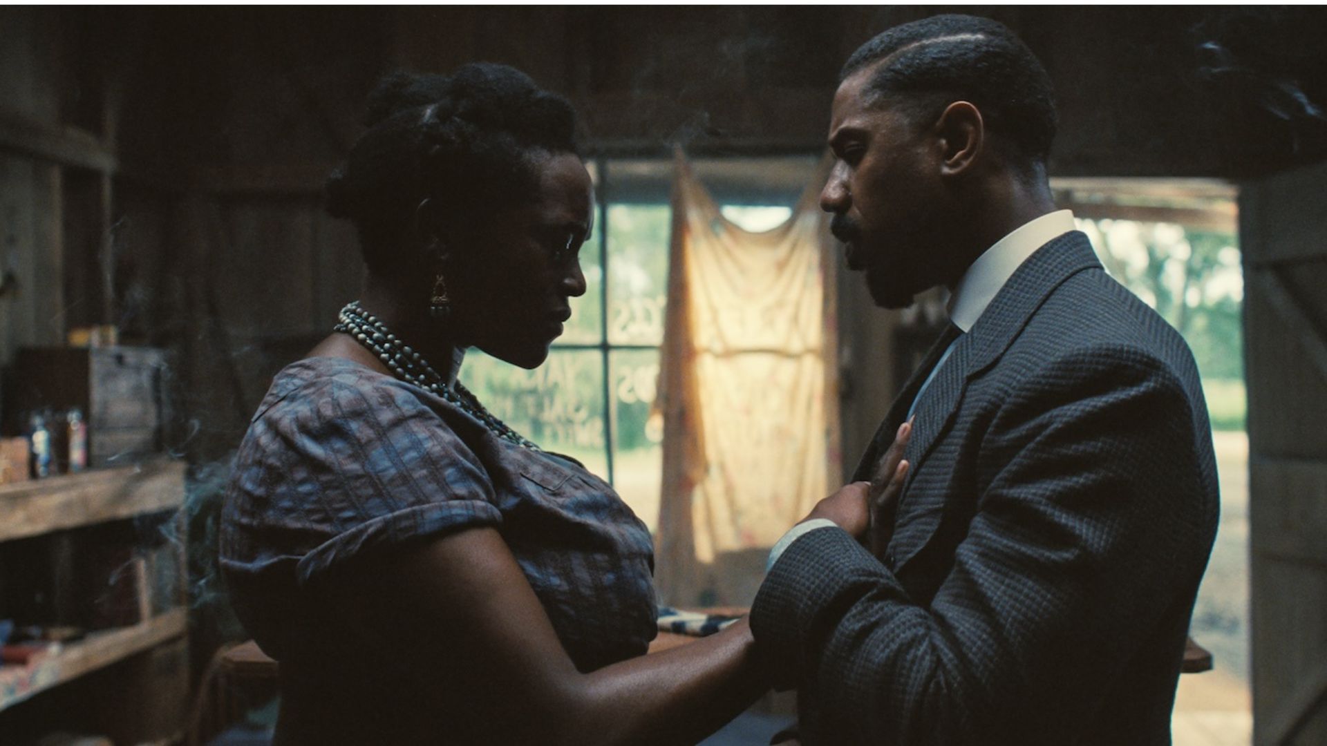 UNMI MOSAKU as Annie and MICHAEL B. JORDAN as Stack in Warner Bros. Pictures&amp;rsquo; &amp;ldquo;SINNERS,&amp;rdquo; a Warner Bros. Pictures release.