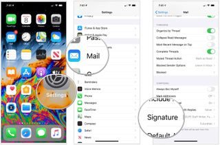 To create a separate email signature, tap Settings on your device, choose Mail, then select signature.