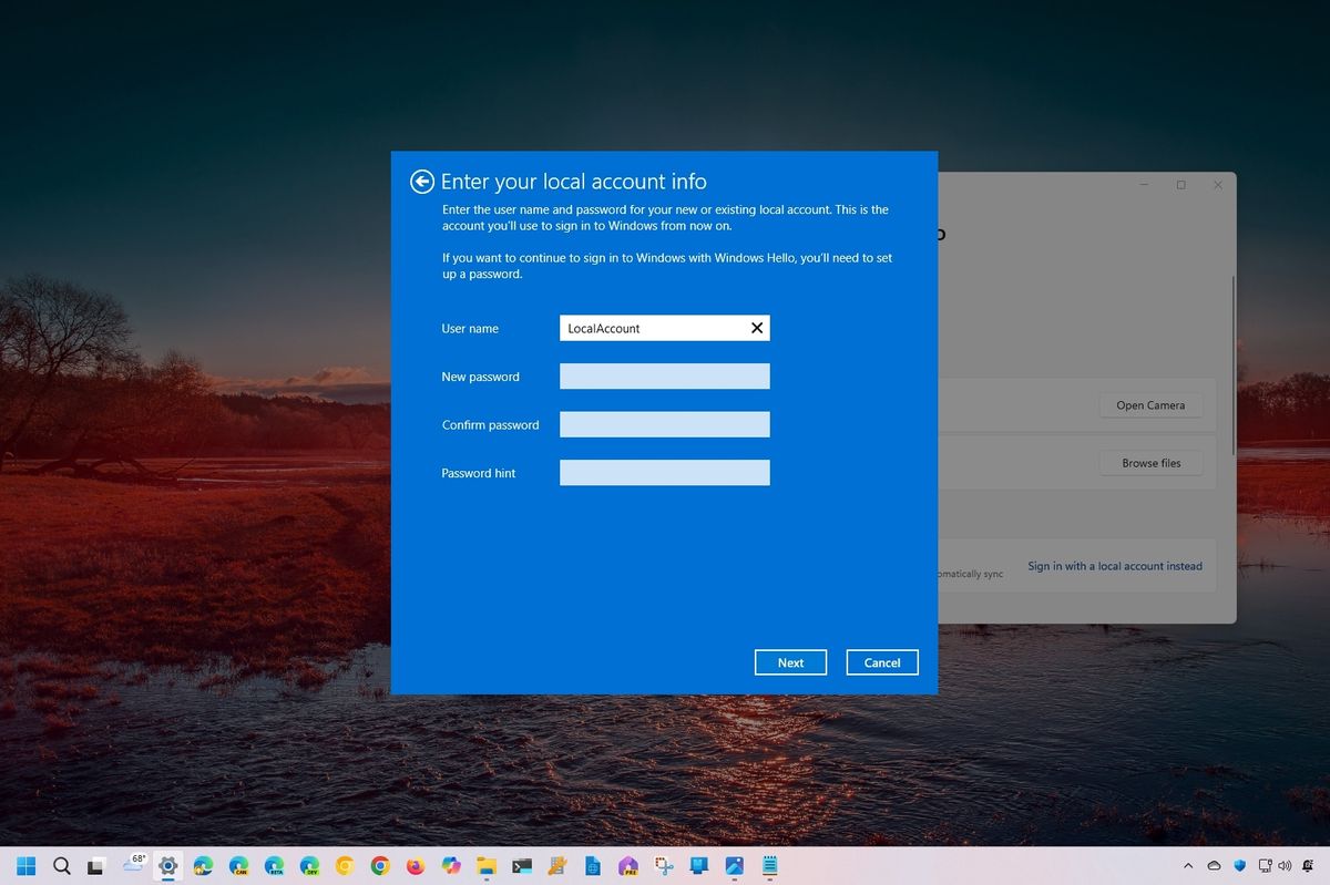 Windows 11 switch Microsoft to local account