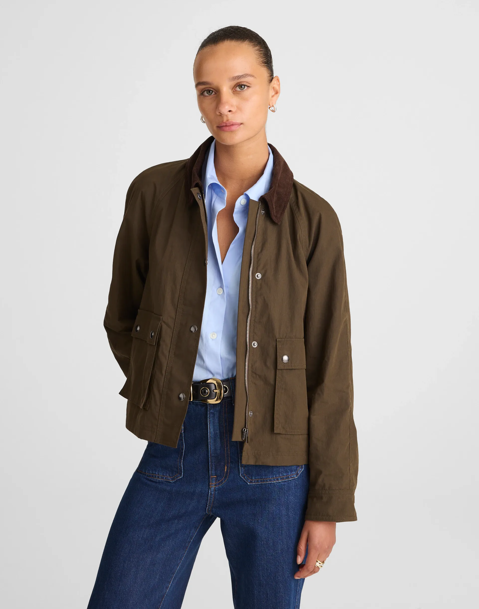 Waxed Zip-Front Jacket