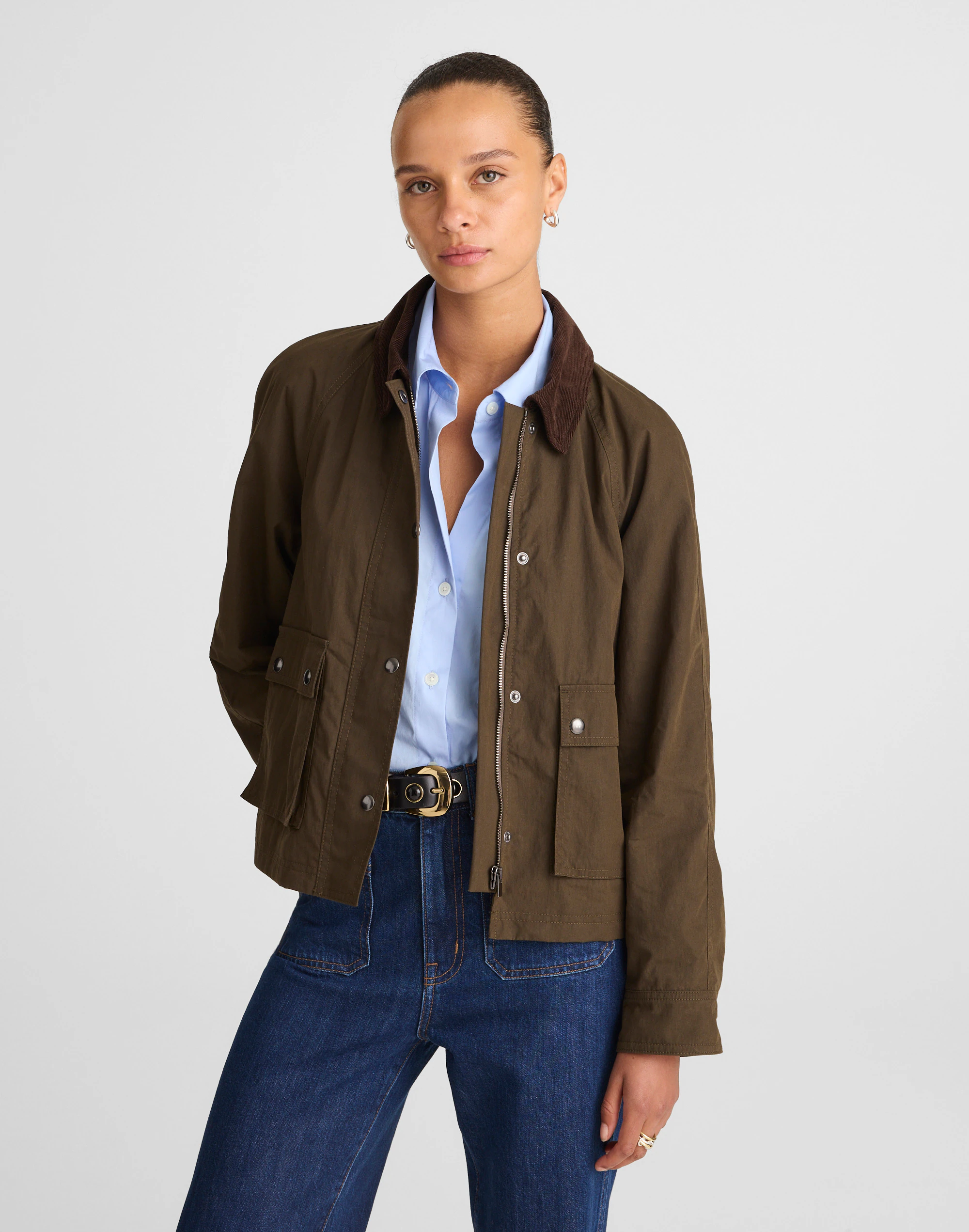 Waxed Zip-Front Jacket