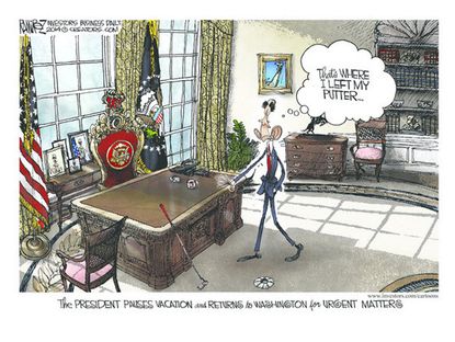 Obama cartoon U.S. vacation