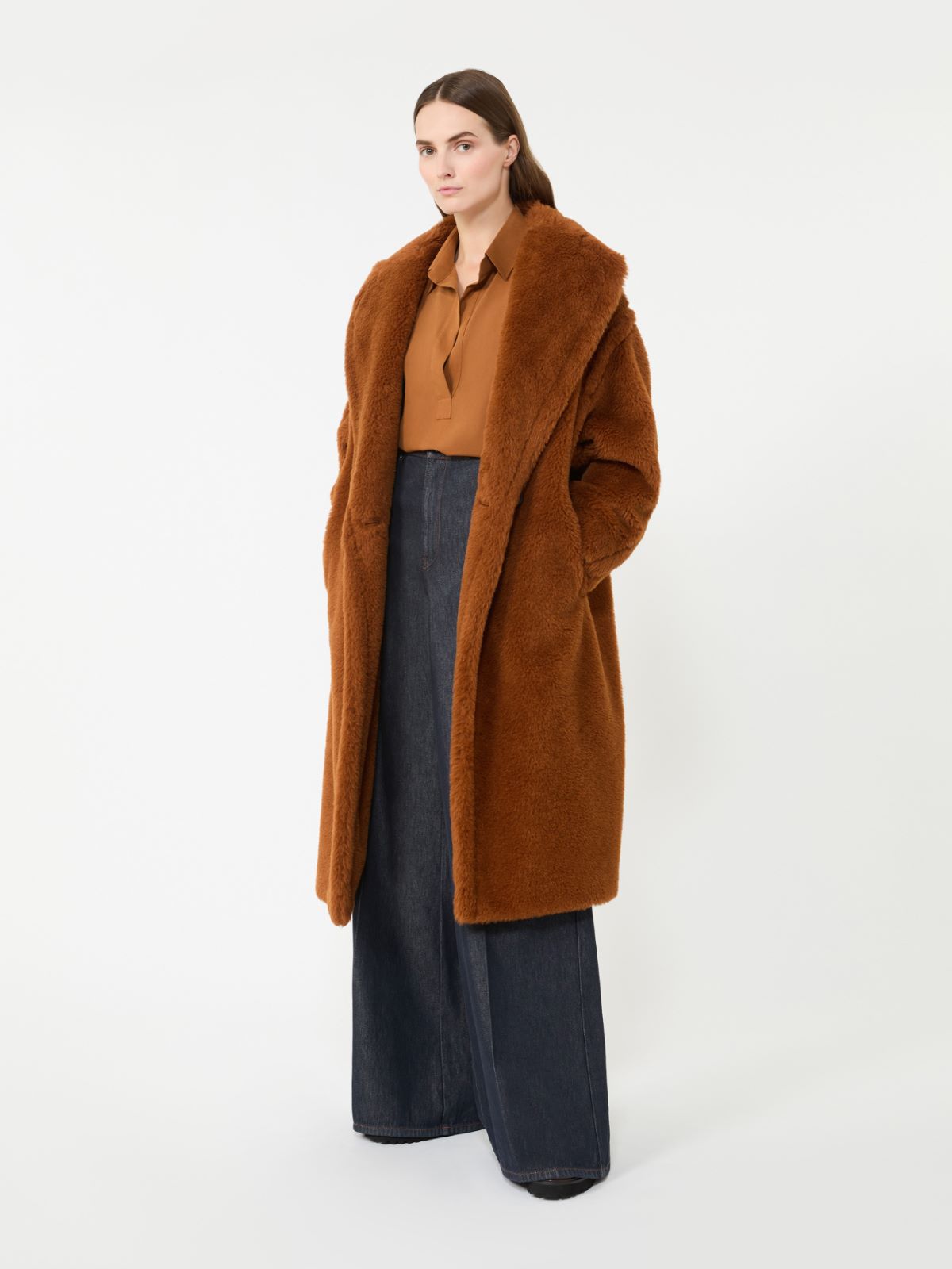 Teddy Bear Icon Coat in Alpaca and Wool - Brown Bronze