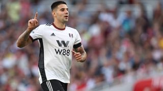 Aleksandar Mitrovic of Fulham during the Premier League match between Arsenal and Fulham at the Emirates Stadium on August 27, 2022 in London, United Kingdom.