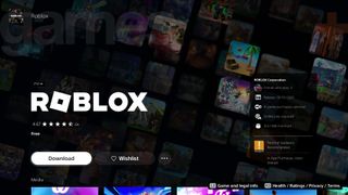 Downloading Roblox on PS5 from the PlayStation Store
