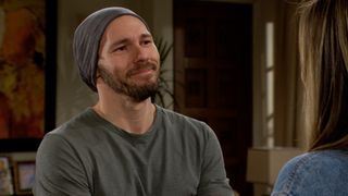 Liam (Scott Clifton) smiles at Hope (Annika Noelle) in The Bold and the Beautiful