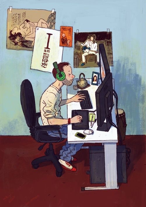 A romantic desk for a laid back dude