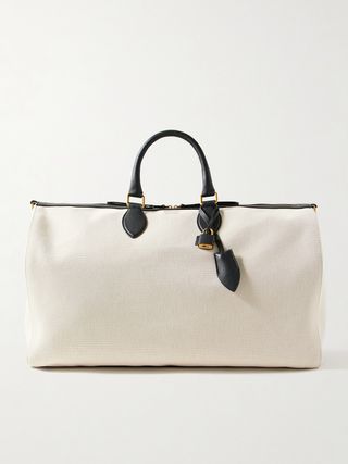 Pierre Leather-Trimmed Canvas Weekend Bag