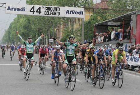 Marco Amicabile (Delio Gallina S.Inox A.S.D) sprints to a win at the Trofeo Arvedi